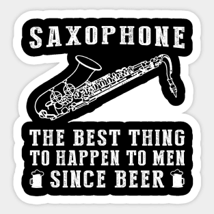 Jazz Up Life: 'Saxophone - Better Than Beer & Wine' Funny T-Shirt Sticker